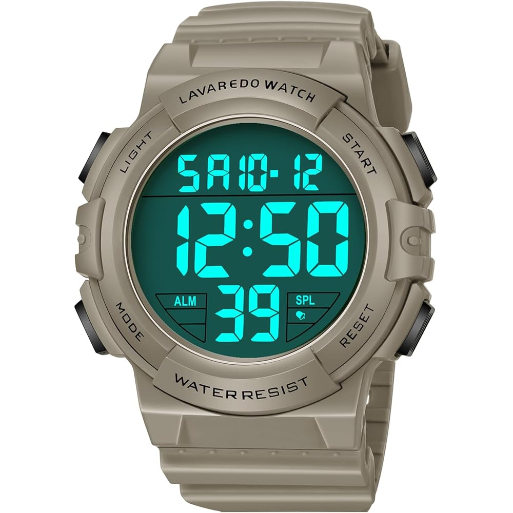 ShunkanSai Digital Men s Sports Watch 50m Waterproof Multi-Function Date Day Alarm LED Display