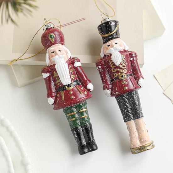 Nutcracker Puppet Pendant Christmas Decoration Soldier Wooden Hanging Ornaments Xmas Tree Figure Toy Fireplace Entrance Decor