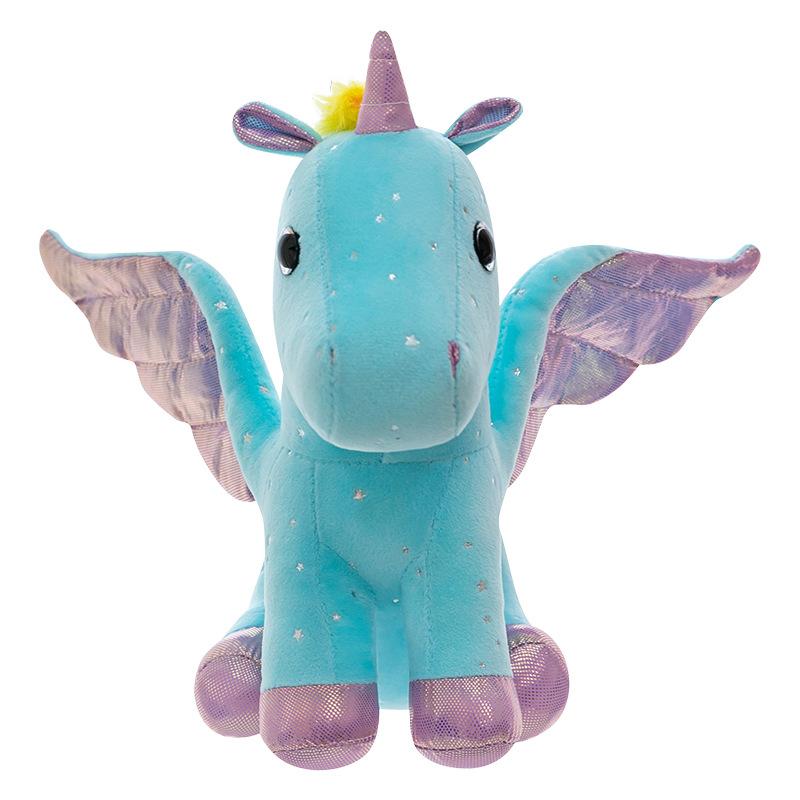 Colorful Unicorn Plush Toy Cute Rainbow Pony Doll Children Accompany Pillow