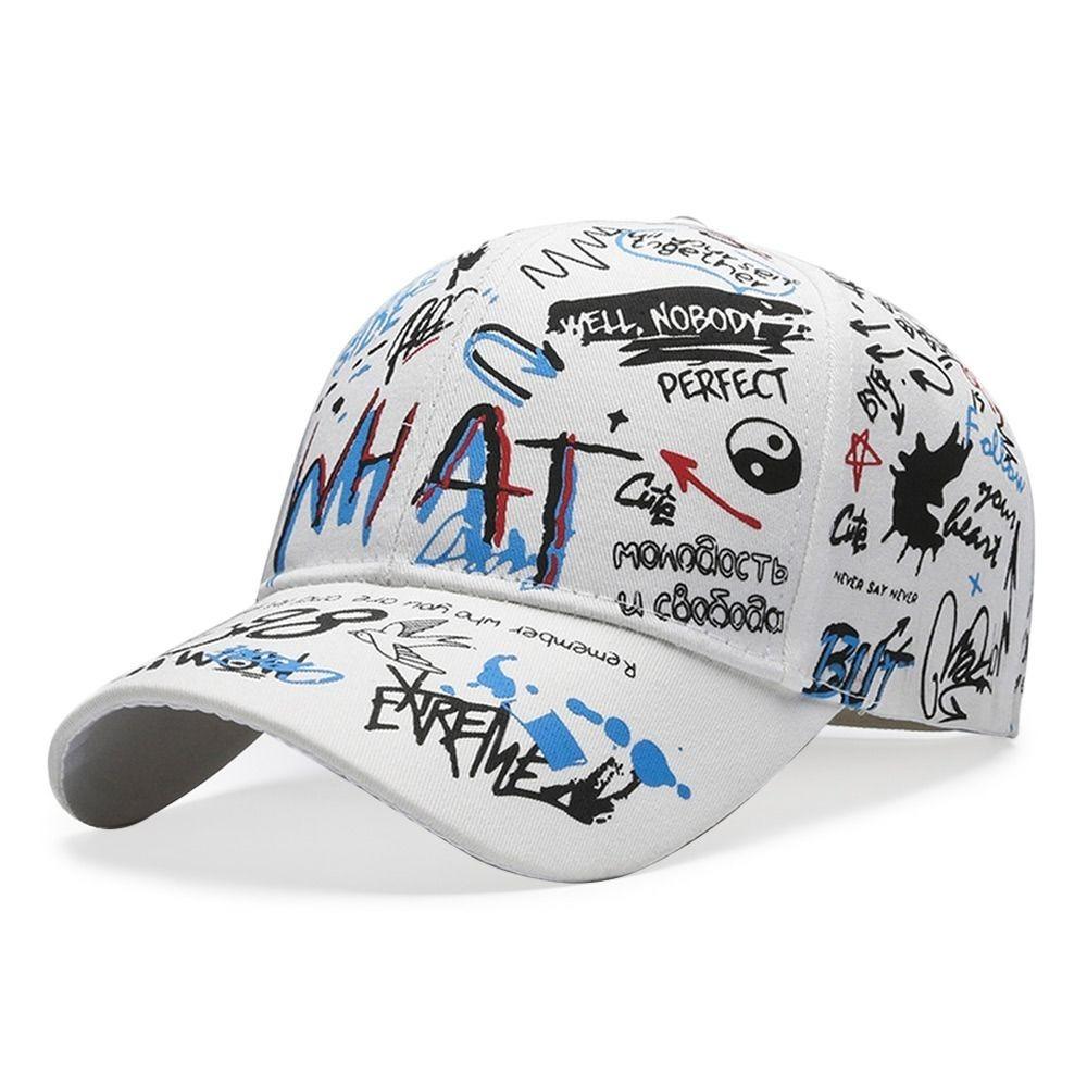 Print Sun Hat Hip Hop Snapback Hat Casual Baseball Cap  for Men Women синий