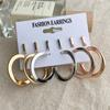 IF ME Trendy Geometirc Gold Round Hoop Earrings Set For Women Big Leopard Resin Hoop Earrings Accessories Jewelry Party