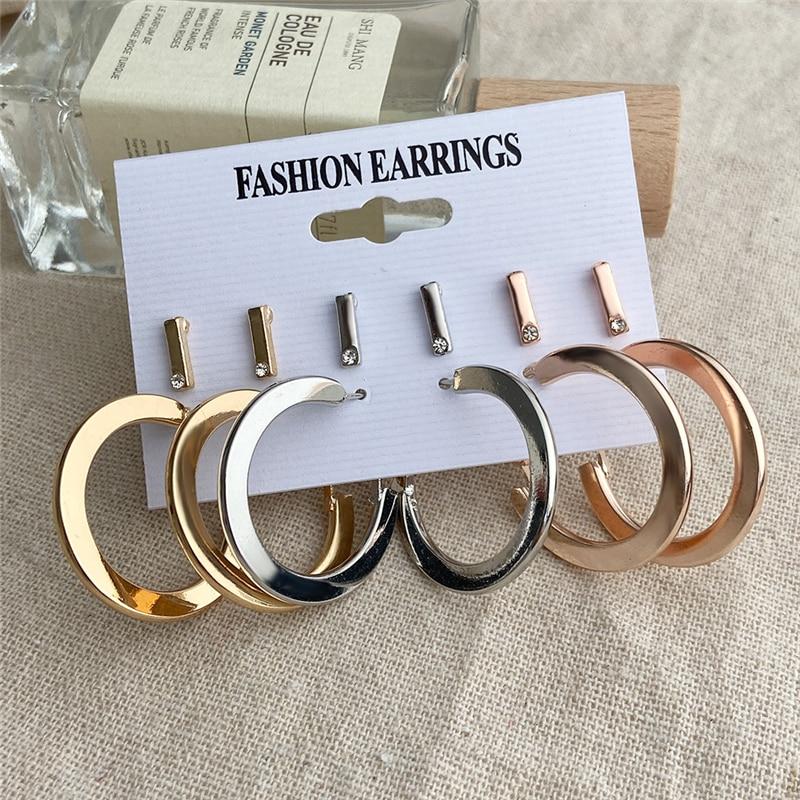 IF ME Trendy Geometirc Gold Round Hoop Earrings Set For Women Big Leopard Resin Hoop Earrings Accessories Jewelry Party
