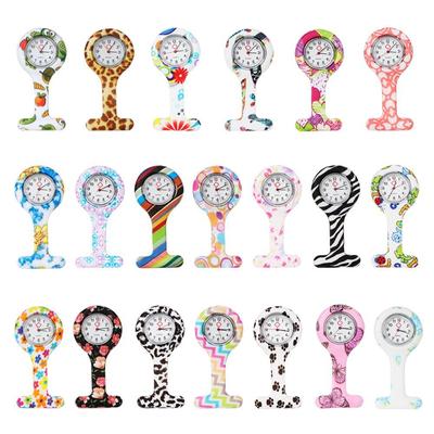Unisex Lapel Watches with Second Hand Gift Silicone Fob Nursing Nurse Watch Clip On