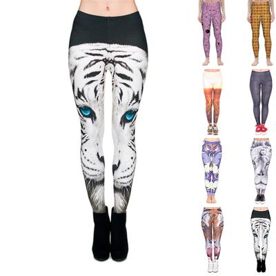 Womens Tiger Prints Stretch Yoga Leggings Fitness Running Gym Sports Active Pants