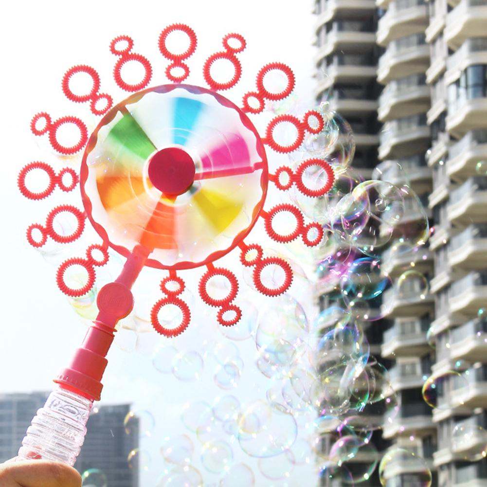 Glücklich Spielen Handheld Manuelle Blasen Windmühle Blase Kid Zauberstab Stick Kinder