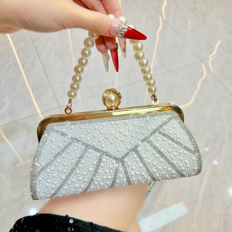 Pearl Fashion Evening Party Small Xiangfeng Water Diamond Handbag Cheongsam Banquet Bag