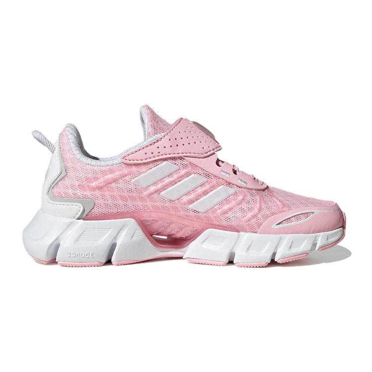 Adidas Breeze Collection Comfortable Slip Resistant Cushioning Abrasion Resistant Low top Kids' Running Shoes Pink Gray GZ4024