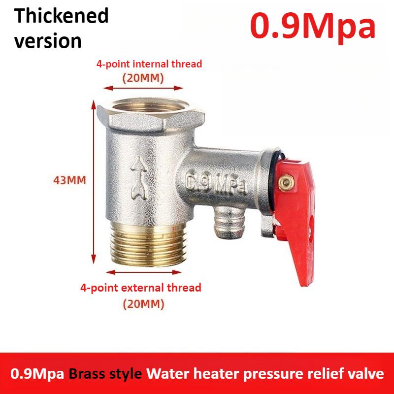 Brass 4-point Durable Adjustable Pressure Relief Valve Safety Valve Is Used To Protect Closed Water Systems From Overpressure