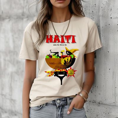 Haiti Top Women Summer T Shirt Female 2000s Clothing