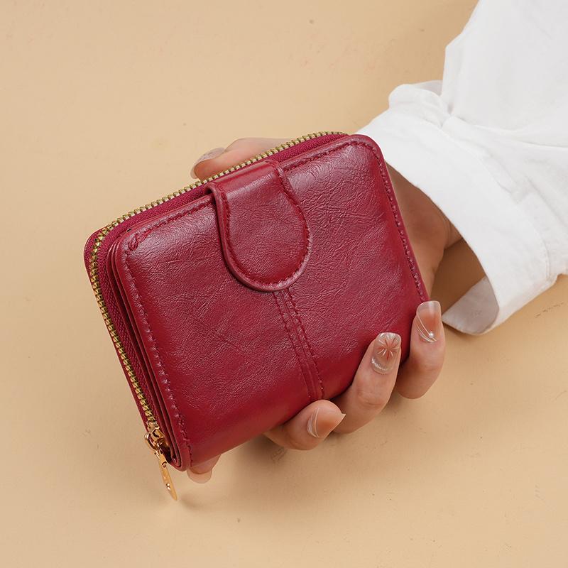 Women's Compact Wallet, Vintage Style, Coin Purse With Snap Closure, Small Ladies Money Pouch