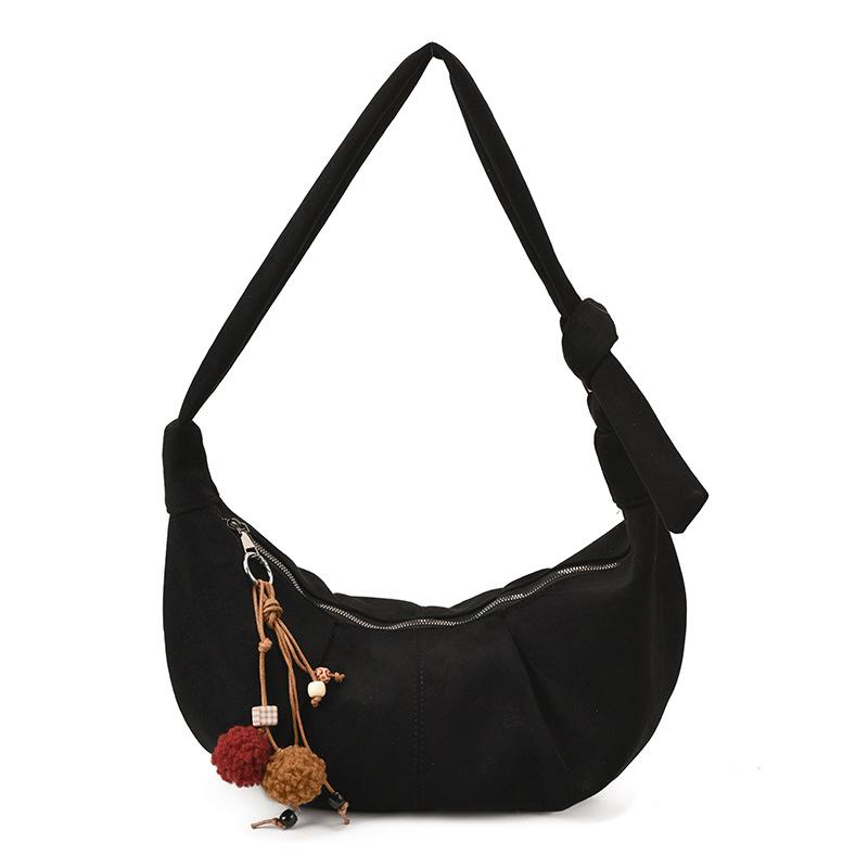 

Suede Leopard Print Dumpling Bag: Trendy Vintage Croissant Shoulder Bag for Commuters Single Bag