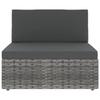 VidaXL Salon de jardin 6 pcs avec coussins Gris Résine tressée