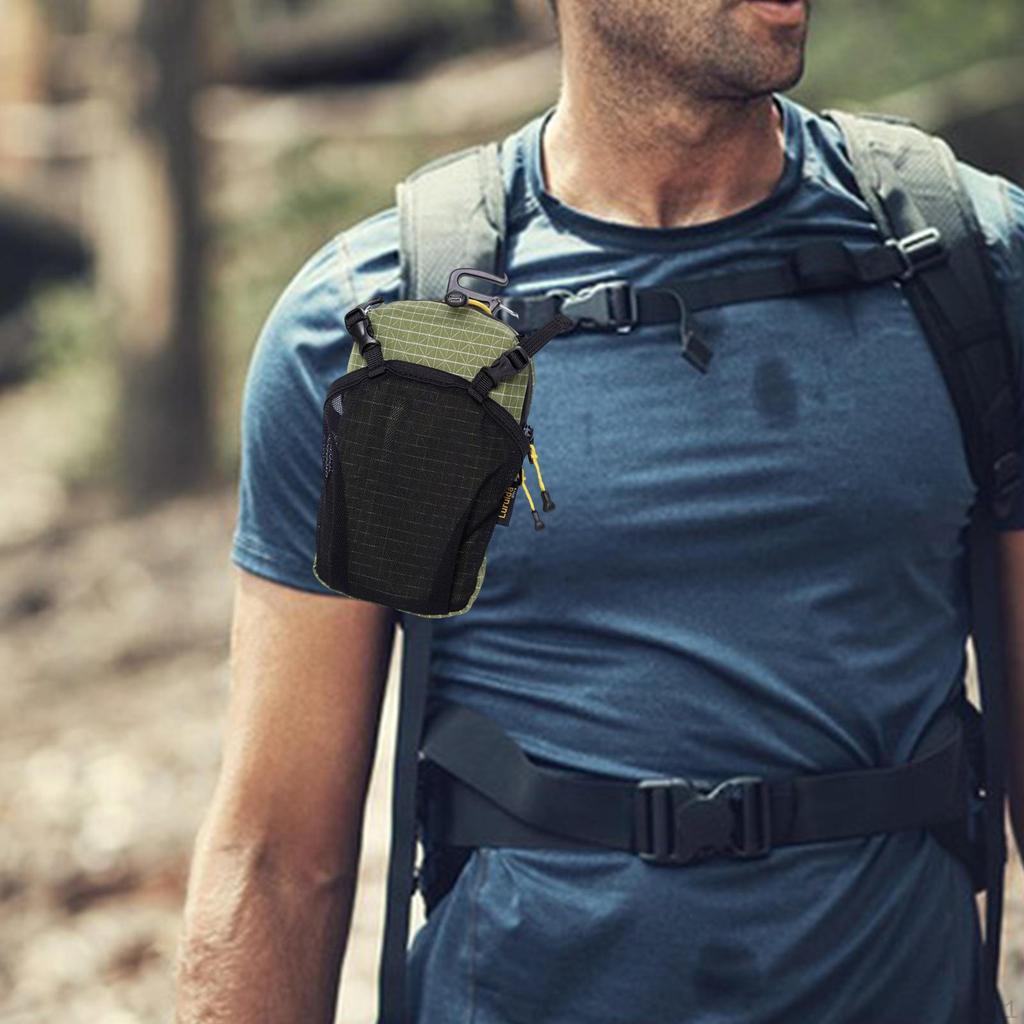 Crossbody Bag Accessory Pouch Organizer Storage Belt Nylon Zipper Hanging Suitable for Hiking