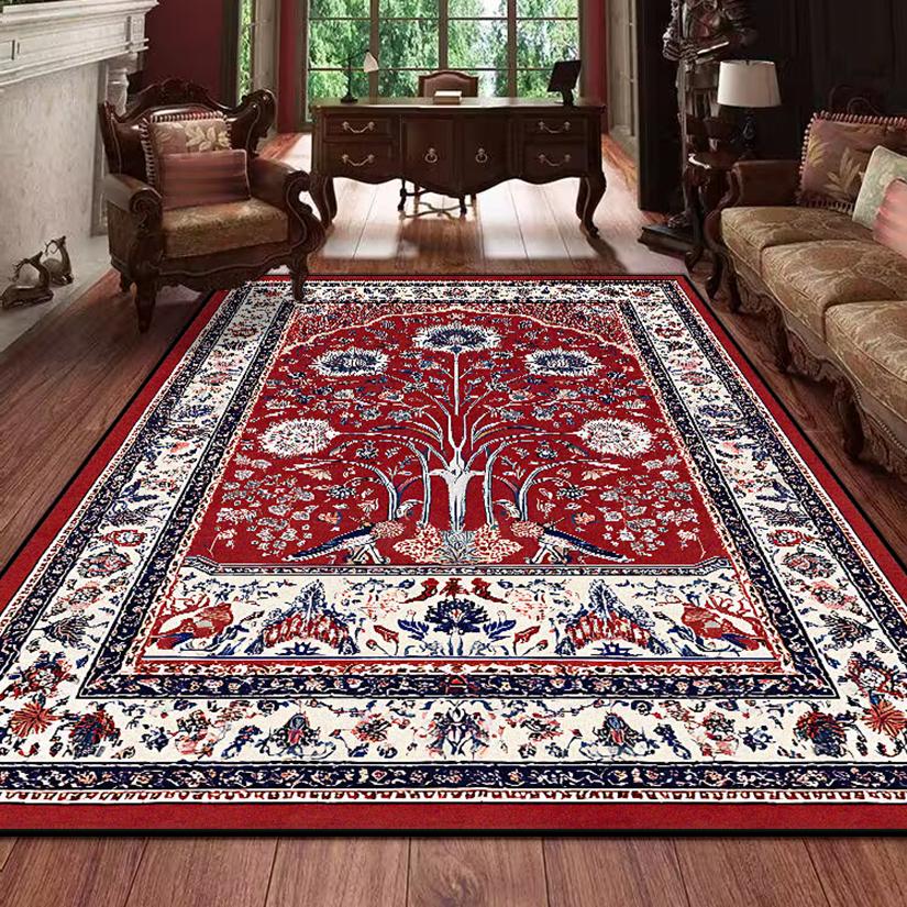 

Ретро перський килим для вітальні Бохо декор для кімнати Килим для балкона Великий розкішний червоний Декорація ліжка Домашні килимки Приліжковий 160x230 200*250cm