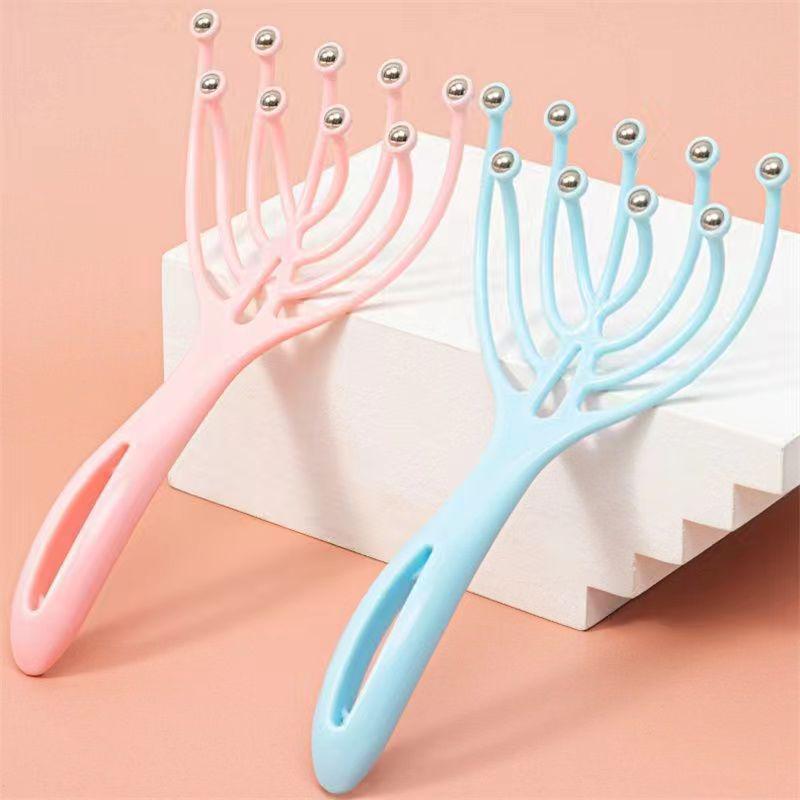 Nine-Claw Massage Comb: Meridian Roller Ball Full Body & Head Massager Pink Nine-Claw Massage Comb
