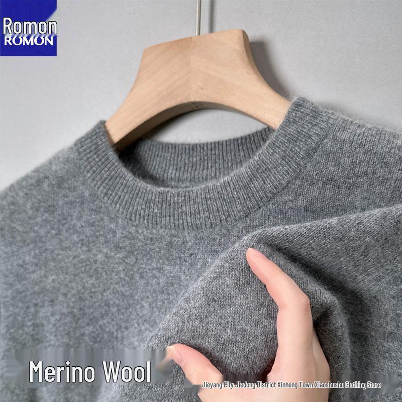 Men's High Neck Double Roll Wool Sweater - Soft, Warm, Solid Color, Close-Fitting Base Layer, Trendy Knitted Design
