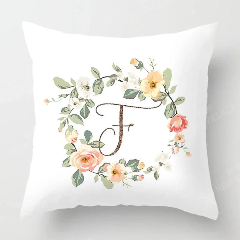 Nordic Floral Letter Pattern Throw Pillow Cover With Short Plush Print Living Room Sofa Decoration Cushion Cover Pillow Covers