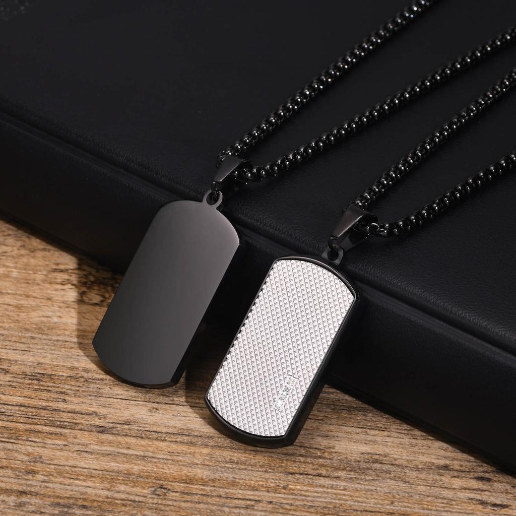 Stylish Dogtags Necklace for Men Boy,Waterproof Stainless Steel Pendant Necklaces,Birthday Anniversary Jewelry Gift