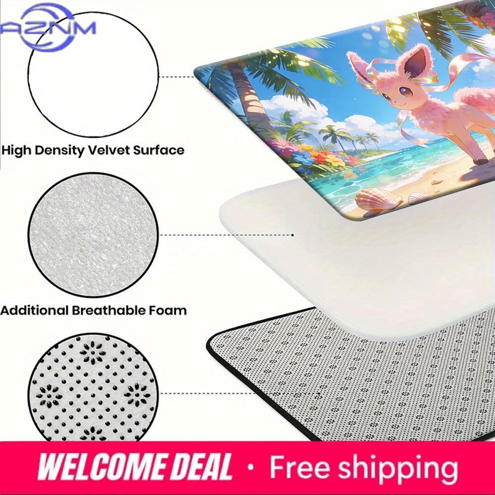 Summer Beach Anime Deer Print Doormat Non-Slip Absorbent Floor Mat for Bathroom Entrance Home Decor