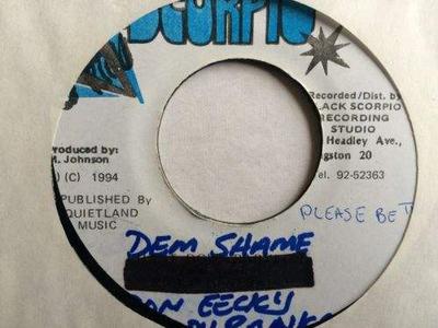 7inch Record DONIKI / STEADY RANKS - Dem Shame NONE Black Scorpio 1994 Jamaica Reggae, Ska & Dub Used