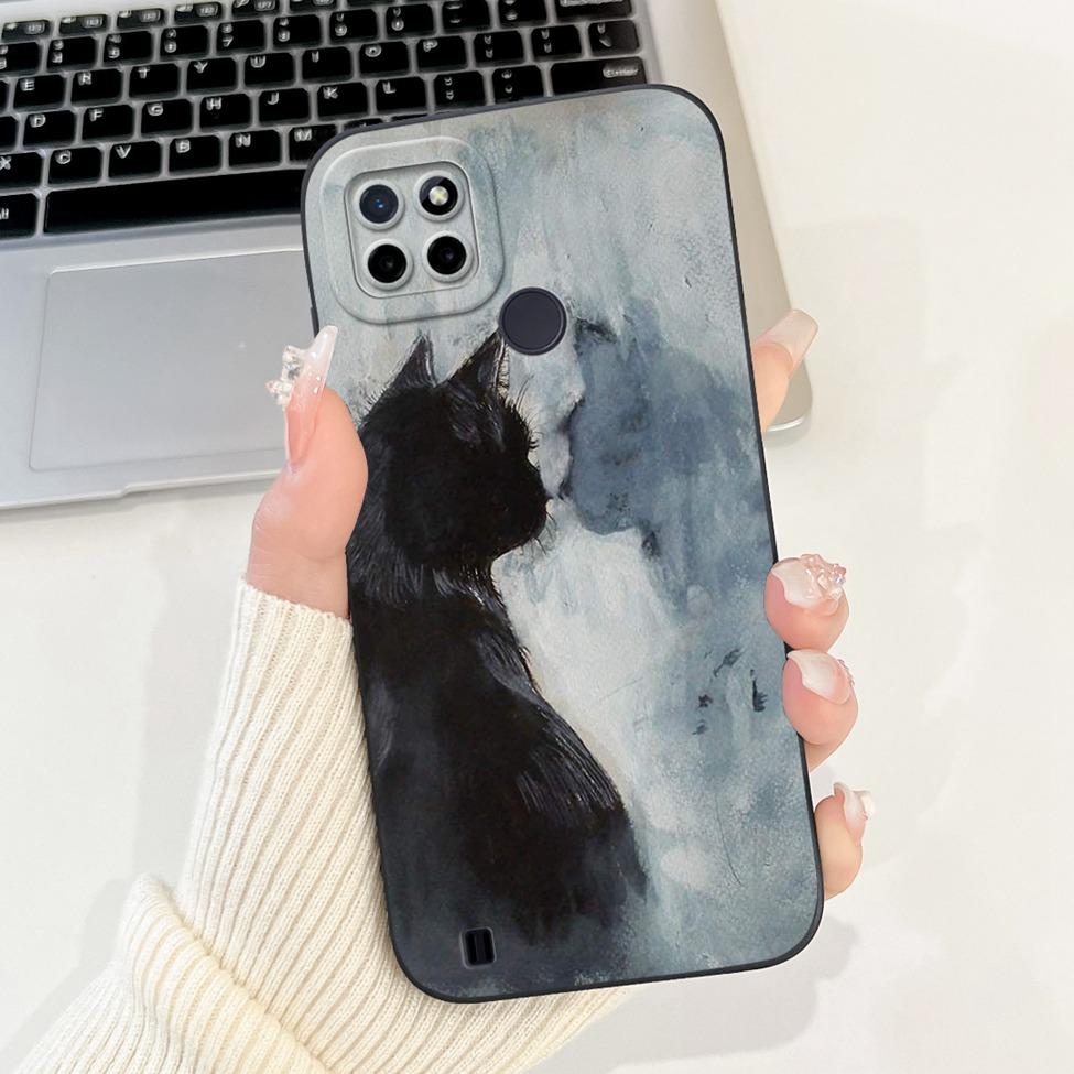 For Realme C21Y RMX3261 RMX3263 C25Y RMX3269 Cover For Realme C21Y Case Cute Cat Funny Cool Fashion Silicone Shockproof Bumper