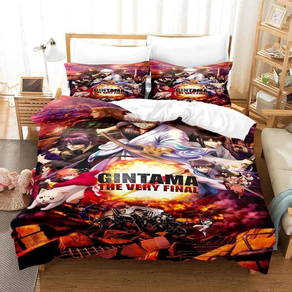 Mode 3D Anime Bettlaken-Set Gintama Bettwäsche-Set Einzelbett Twin Full Queen King Size Bett-Set Erwachsene Kinder Schlafzimmer Bettbezug-Sets