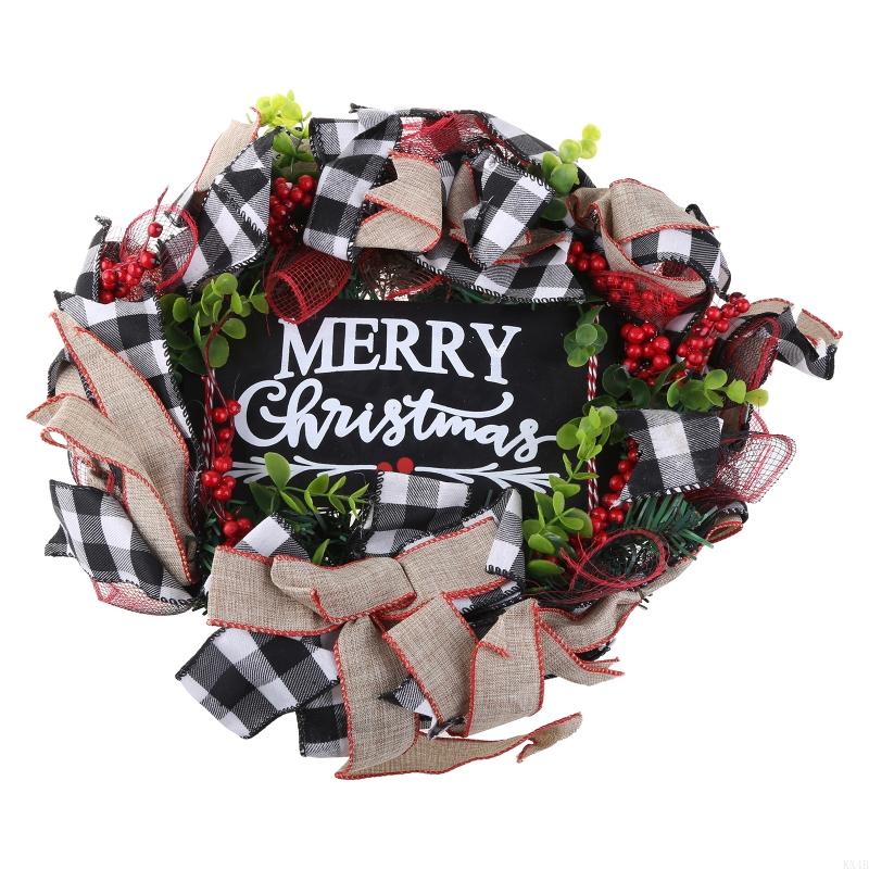 KX4B Romantic Christmas Decoration Welcome Wreaths for Front Door All Year Round