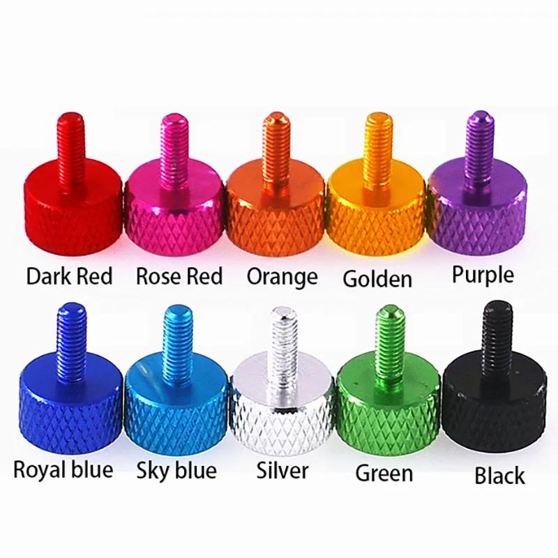 2PCS 6#-32UNC  Color Aluminum Knurling Hand Thumb Screws Computer Case DIY Side Panel Hard Drive Graphic Card Screws