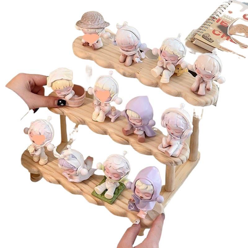 Solid Wood Tiered Display Shelf for Collectibles & Plants