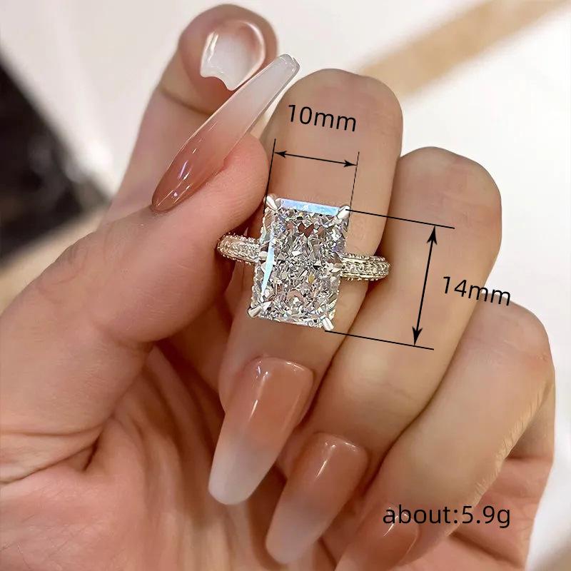 Sterling  CZ Rings for Women Luxury Engagement Wedding Bridal Accessories Temperament Lady Jewelry