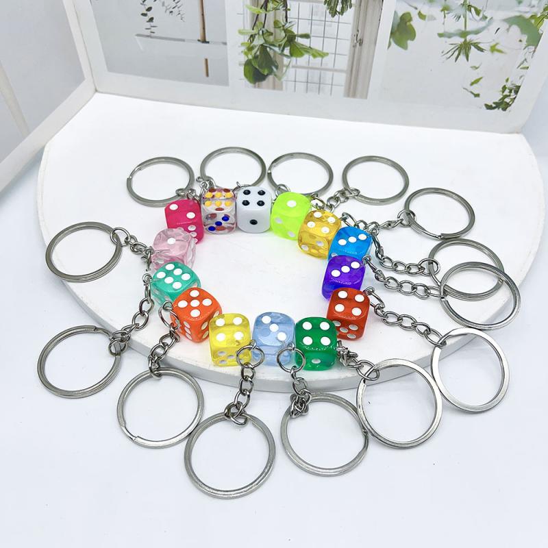 Kreativní Malý Doplněk Pro Auto Klíčenka Mini Přívěsek Závěsky na Batoh Kroužek na Klíče Originalita Akrylová Kostka Kroužek na Klíče Dárek
