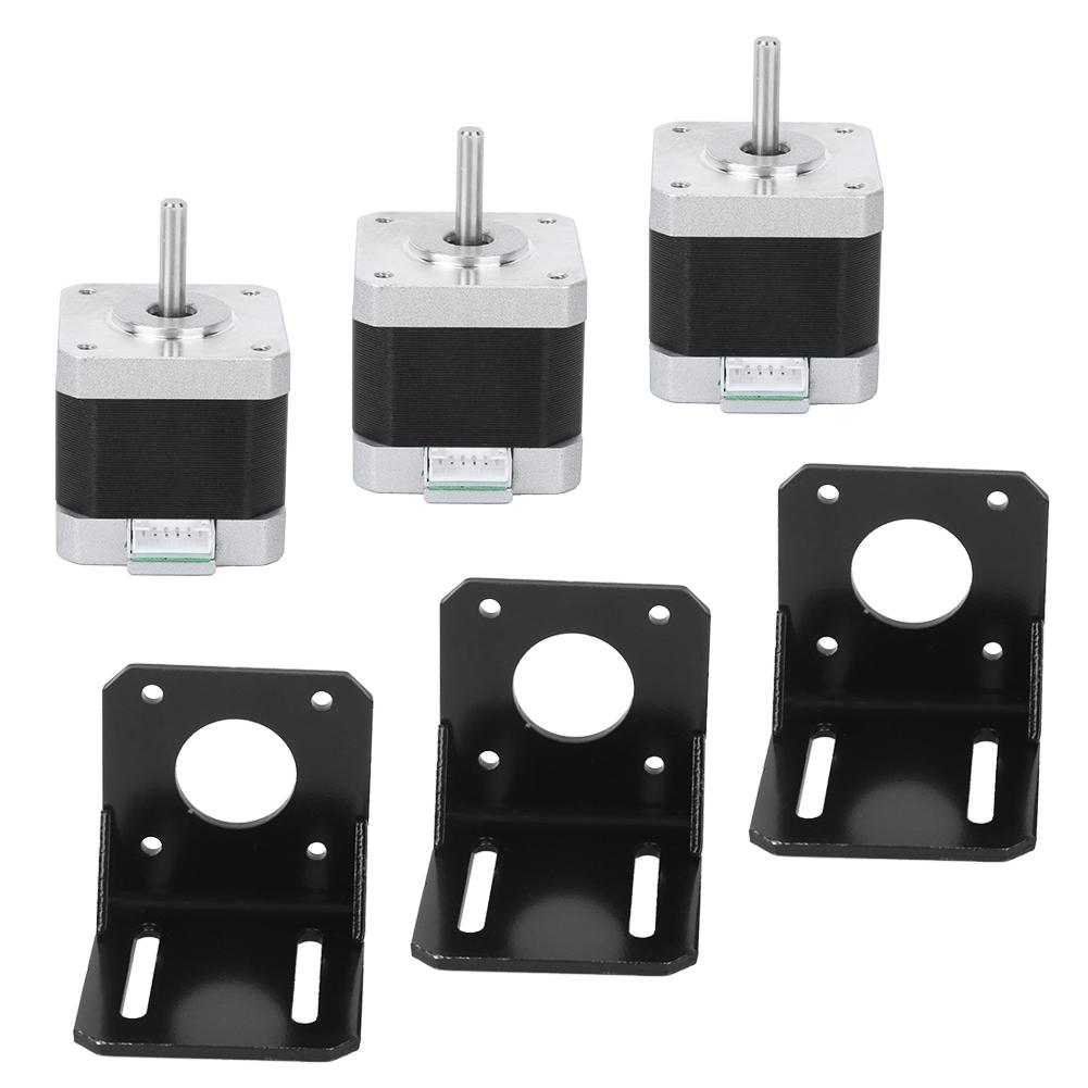 Stepper Motor Stainless Steel 4‑Wire Bipolar 3D Printer Accessory 40mm 42BYGHW609 12V