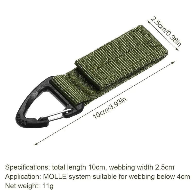 1/2/3Pcs Tactical Hanging Key Hook Clip Clamp Buckle Nylon Webbing Molle Belt Carabiner Outdoor Strap Climbing Accessories