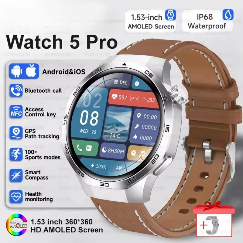 2025 New Bluetooth Call Smart Watch Men AMOLED HD Large Screen Heart Rate NFC IP68 Waterproof Sport Wireless Charging for Xiaomi