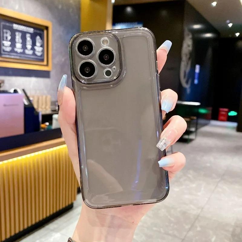 Phone Case For iPhone 17 Air 16 15 14 7 8 Plus 13 12 11 Pro Max Clear Bumper Hard Silicone Luxury Transparent Shockproof Cover