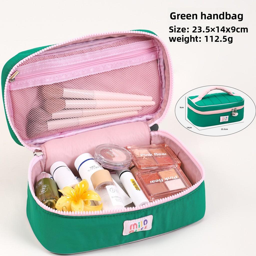 Summer Dopamine Macaron Colorblock Makeup Bag For Travel And Storage