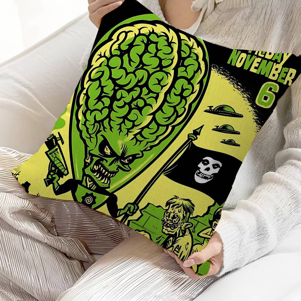 Horror Punk Rock MMisfits Music Pillow Anime Pillow Sofa Bed Head Pillow Cover Cushion Cover 45x45 Cm Fashion