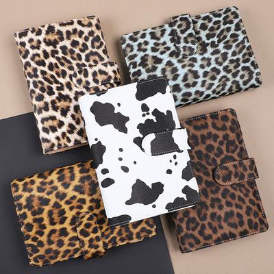 A6 Leopard Print Loose Leaf Cover Plan Book Binder 6 Holes Cash Budget Binder Notebook Office Paperwear