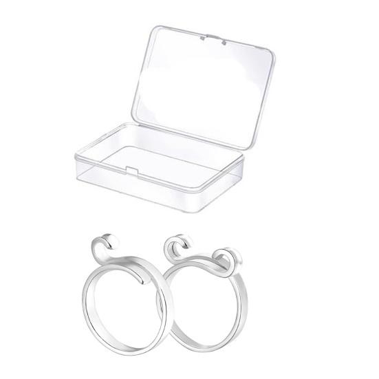

2 шт. кольцо для вязания крючком с прозрачной коробкой, регулируемый сплав, шерстяная пряжа, держатель для пальцев, открытое кольцо для вязания крючком, аксессуары для инструментов для рукоделия серебряный