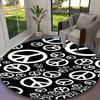 1pc Office Carpet, Peace Chair Rug, Living Room Printed Round Rug, Home Chair Floor Mat