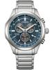 Chronograph Watch with Titanium Strap Modern Modern Design Men's Eco-Drive AT2530-85L, Blue, Design, Blue,