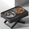 Adjustable Height Neck Protection Dog Bowl Spill-proof Stainless Steel Dog Feeding Bowl Stable Double Bowl Design Pet Feeder