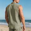 Men'S Fashion Collar Color Shirt Casual Sleeveless Top