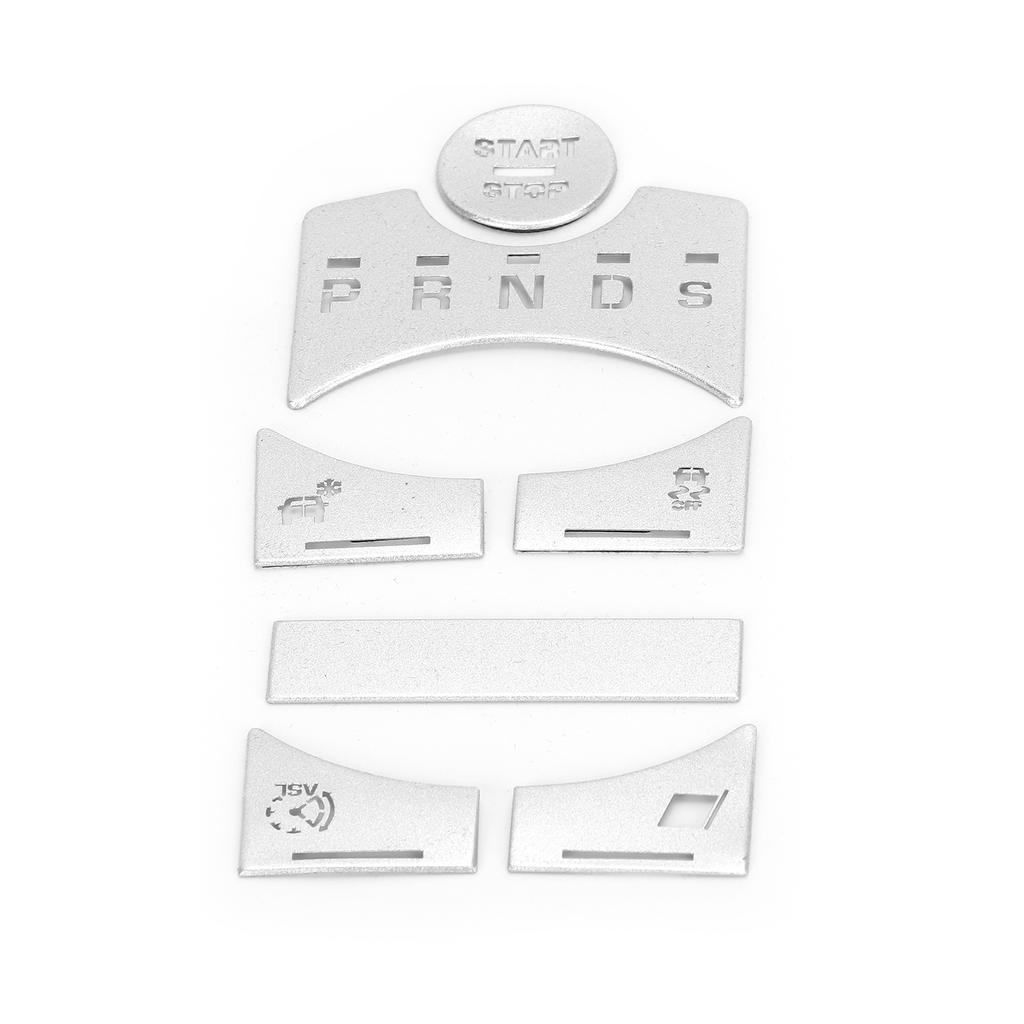 7pcs Central Control Gear Shift Panel Button Cover Sticker Silver Replacement for Jaguar XF 2012‑2015