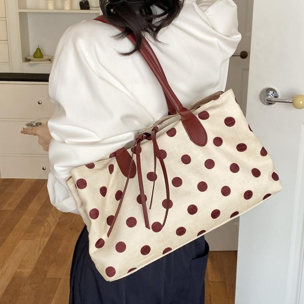 Large Capacity Multi-compartment Tote Bag Lightweight Canvas Handbag Shopping