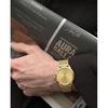 BUREI mens wristwatch gold Japanese quartz waterproof date silver stainless steel band simple stylish watch