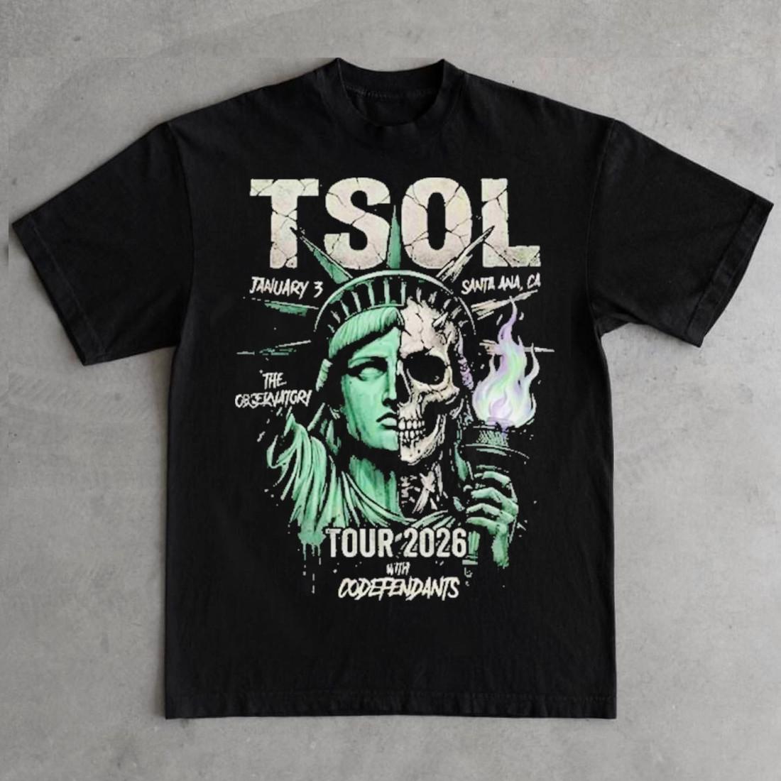 T.S.O.L. Band TSOL 2026 Tour Tee Shirt Classic Unisex S-5XL E2275 XL