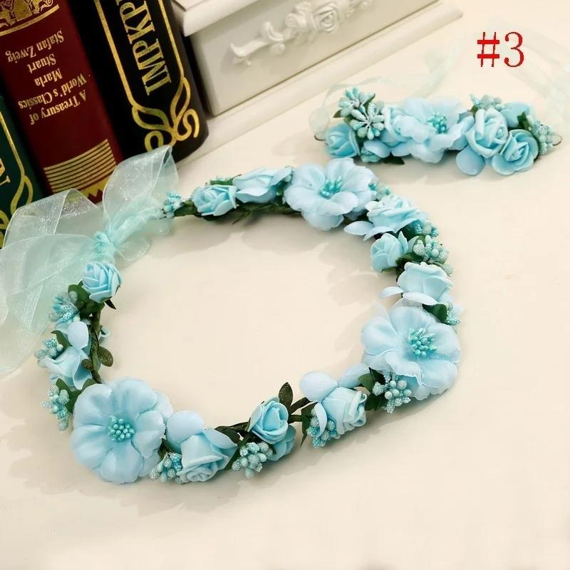 Decoração de Festa de Casamento Decoração de Cabelo Guirlanda de Flores Boho Headband Festival Coroa Floral Casamento Madrinha Baile de Formatura Praia
