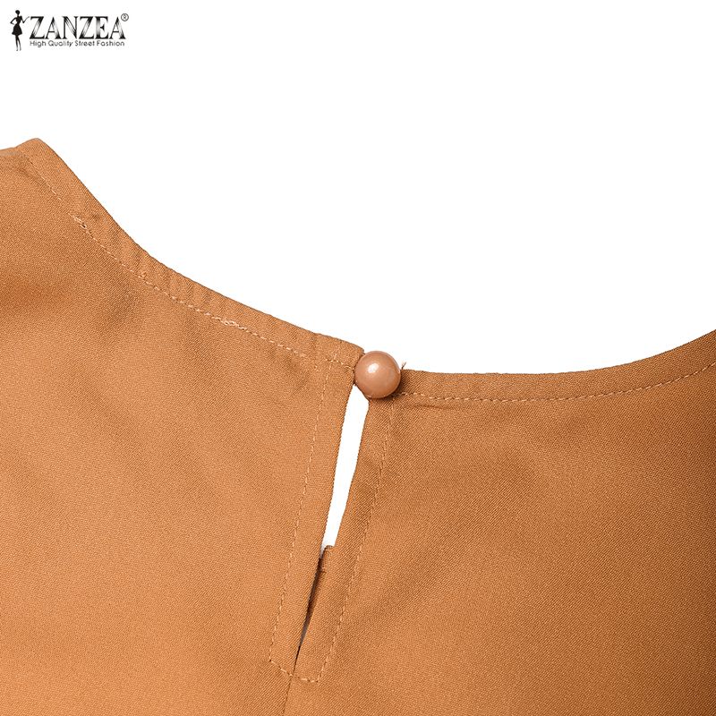 ZANZEA Women Casual Round Neck Summer Sleeveless Dress