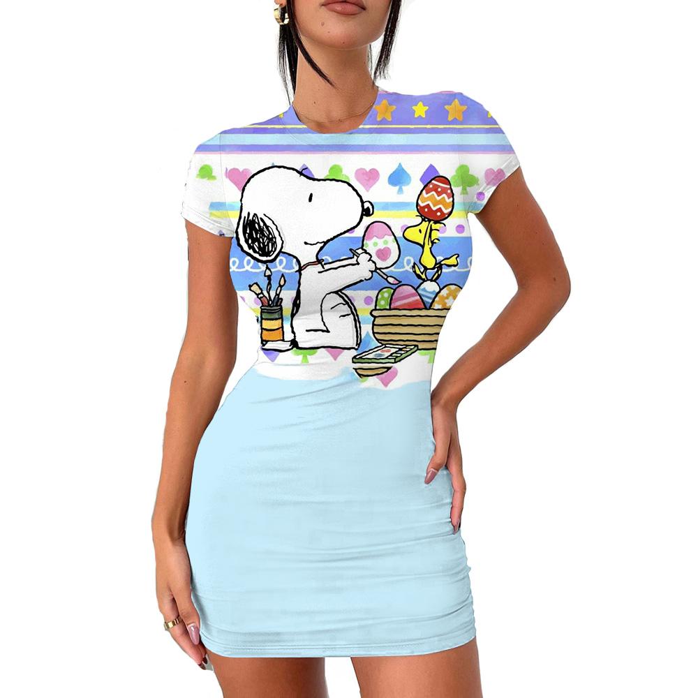 2026 Summer Disney Stitch 3D Cartoon Printed Girl Dress Short Sleeve Women's/Adult Parent-Child Dress Kawaii Beach Party Dress